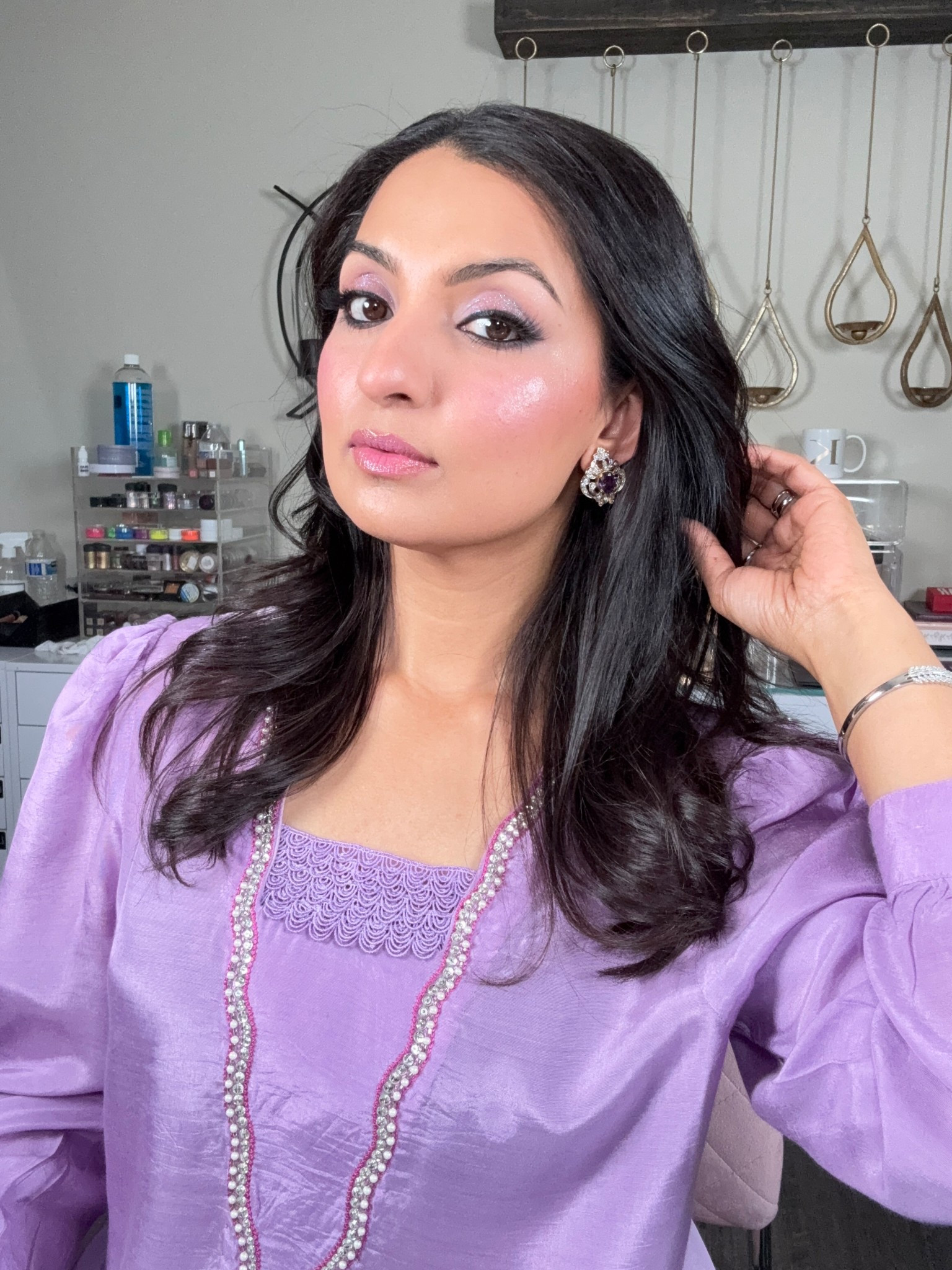 Lilac shimmery eyes...