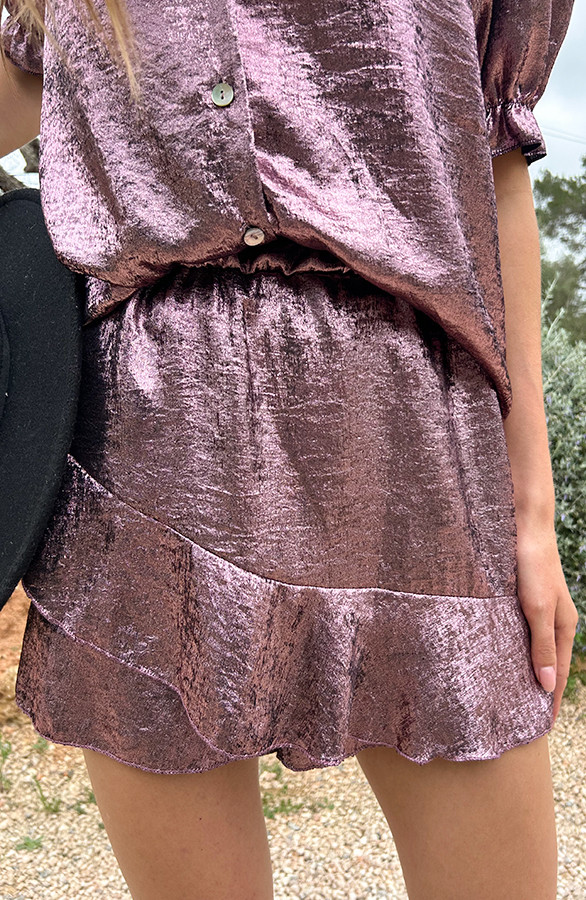 Ruffle Skort Metallic Paars | The Musthaves (NL)