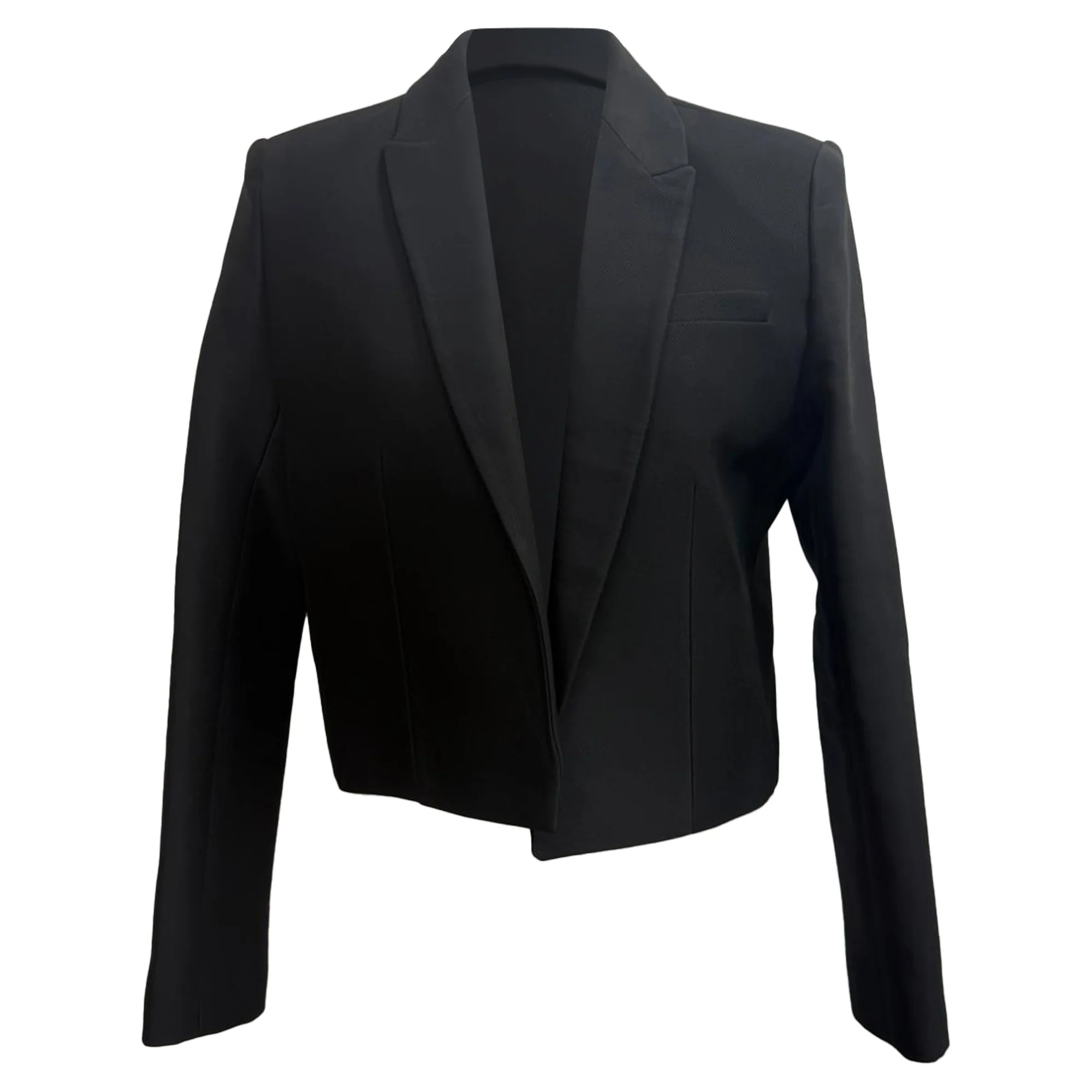 Iro Jomara Cropped Blazer in Black Cotton | Shop Simon