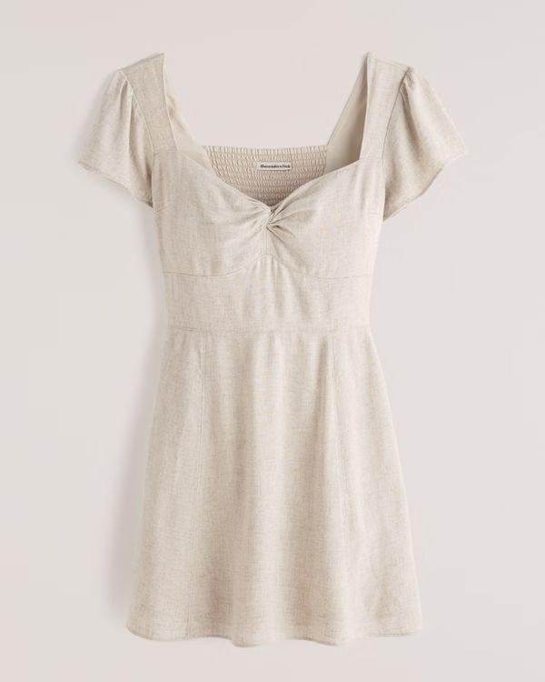 Knot-Front Mini Dress | Abercrombie & Fitch (US)