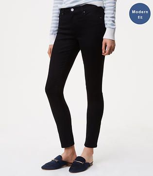 LOFT Tall Curvy Skinny Jeans in Black | LOFT