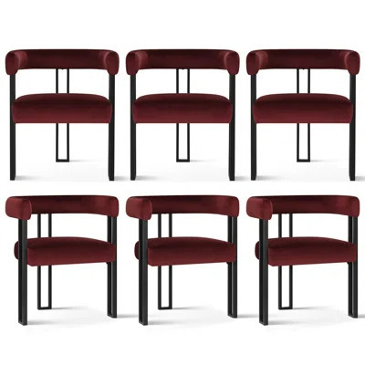 18" Seat Height Upholstered Velvet Kitchen Dining Chair (Set of 6) | Wayfair North America