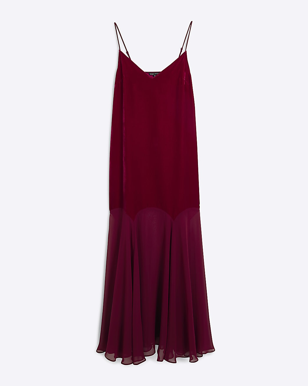 Red Velvet Sleeveless Maxi Slip Dress | River Island (UK & IE)