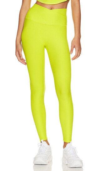 Spacedye At Your Leisure High Waisted Midi Legging in True Chartreuse Heather | Revolve Clothing (Global)