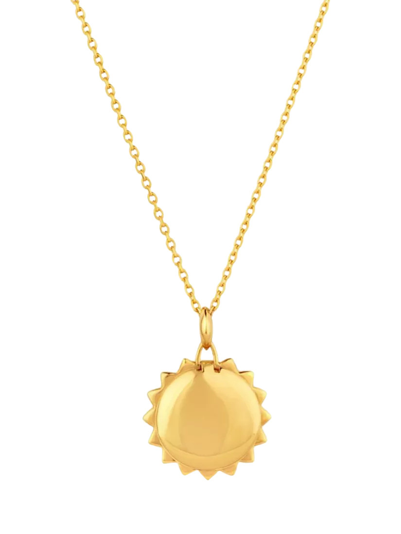 Dinny Hall Gold Plated Engraved Sun Locket | John Lewis (UK)