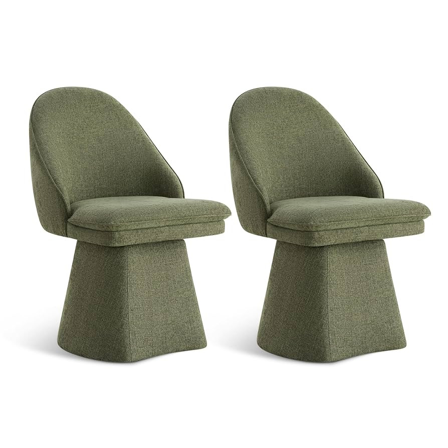 Swivel Dining Chairs Modern Desk Chair Upholstered Linen Fabric Side Chair for Kitchen Dining Roo... | Amazon (US)