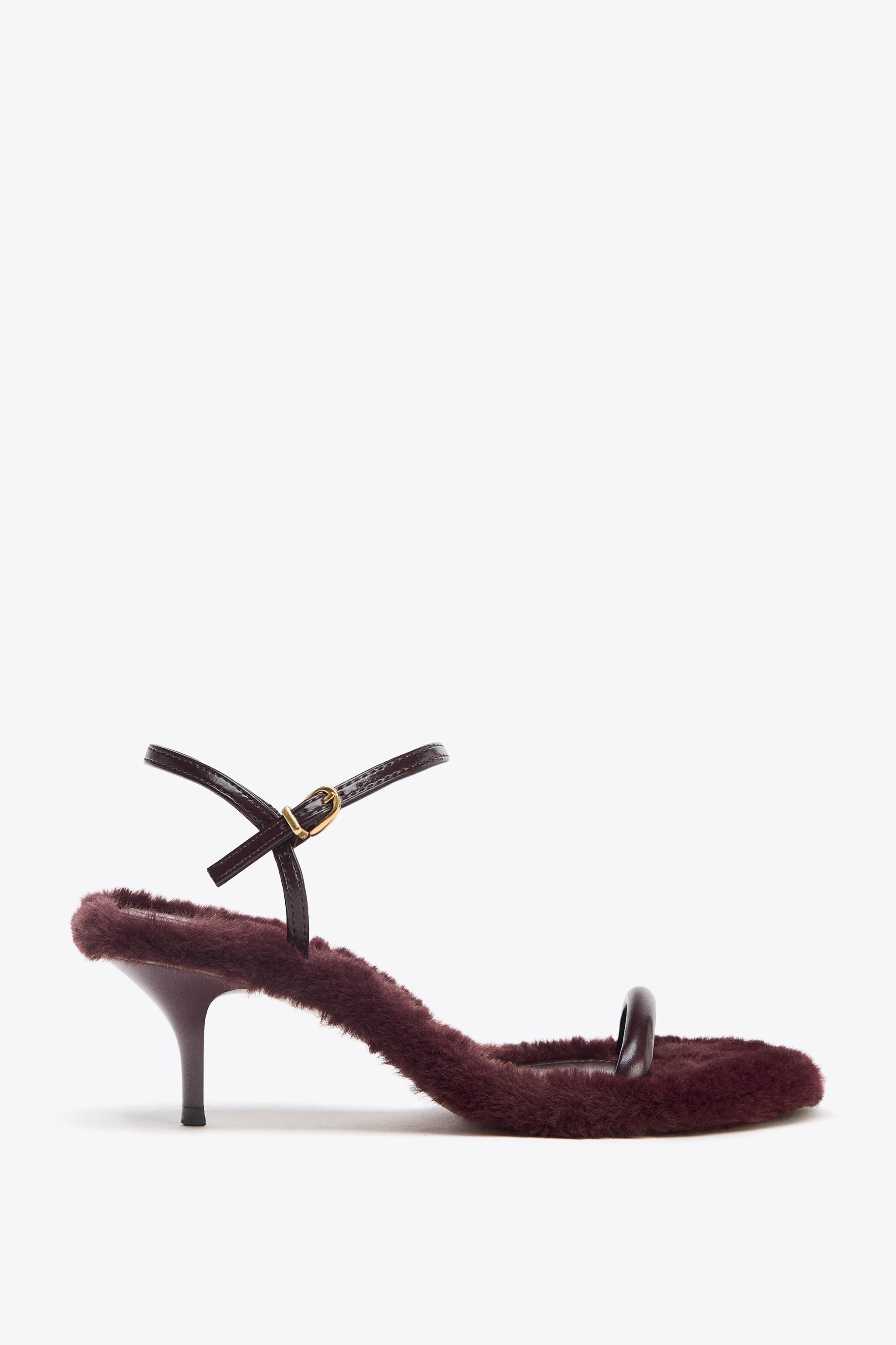 FAUX FUR SOLE HEELED SANDALS | Zara US