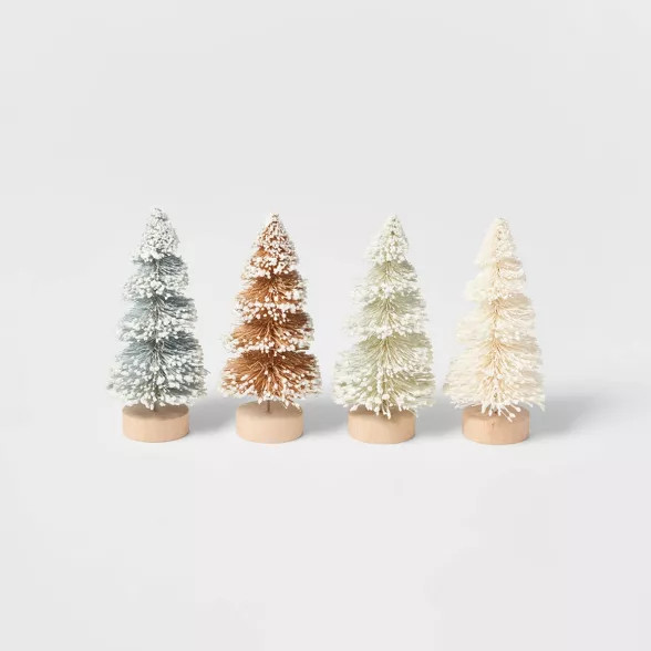 4pk Glitter Bottle Brush Christmas Tree Set - Wondershop™ | Target