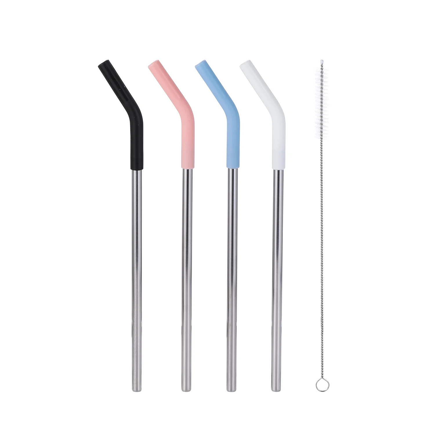 Mainstays Stainless Steel Straw Set，White，Black，Pink, Blue | Walmart (US)