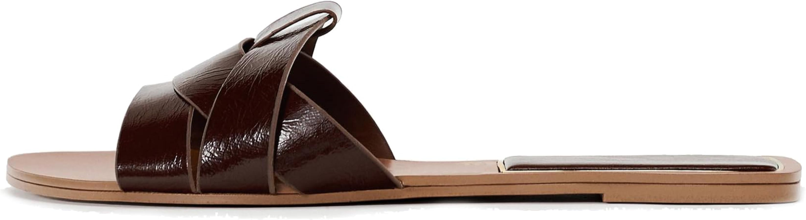 Women's Criss Cross Straps Flat Sandals Open Toe Fashion Braided Slides Summer Summer Dressy Beach Slippers | Amazon (US)