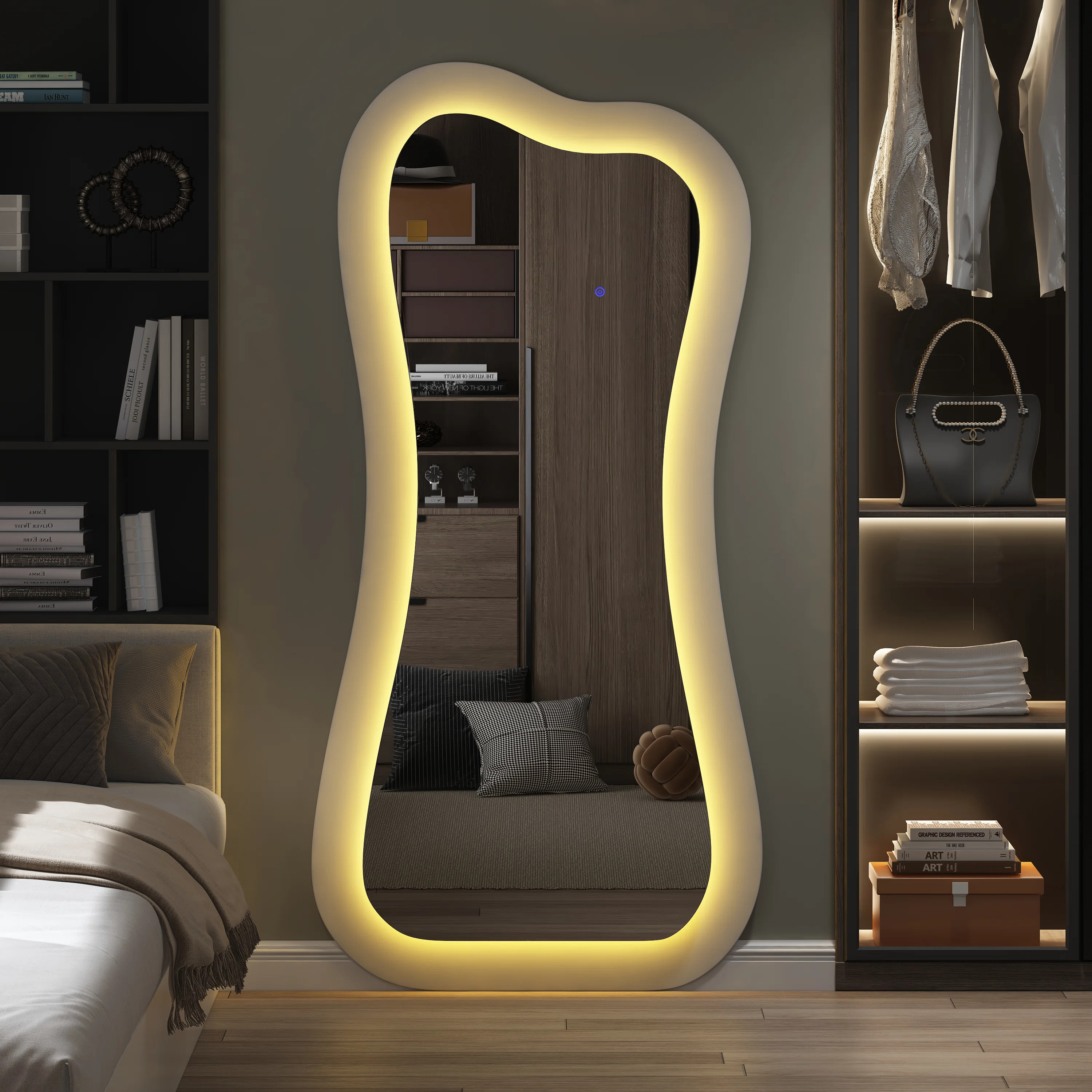 Agesilao Asymmetrical LED Lighted Full Length Mirror | Wayfair North America