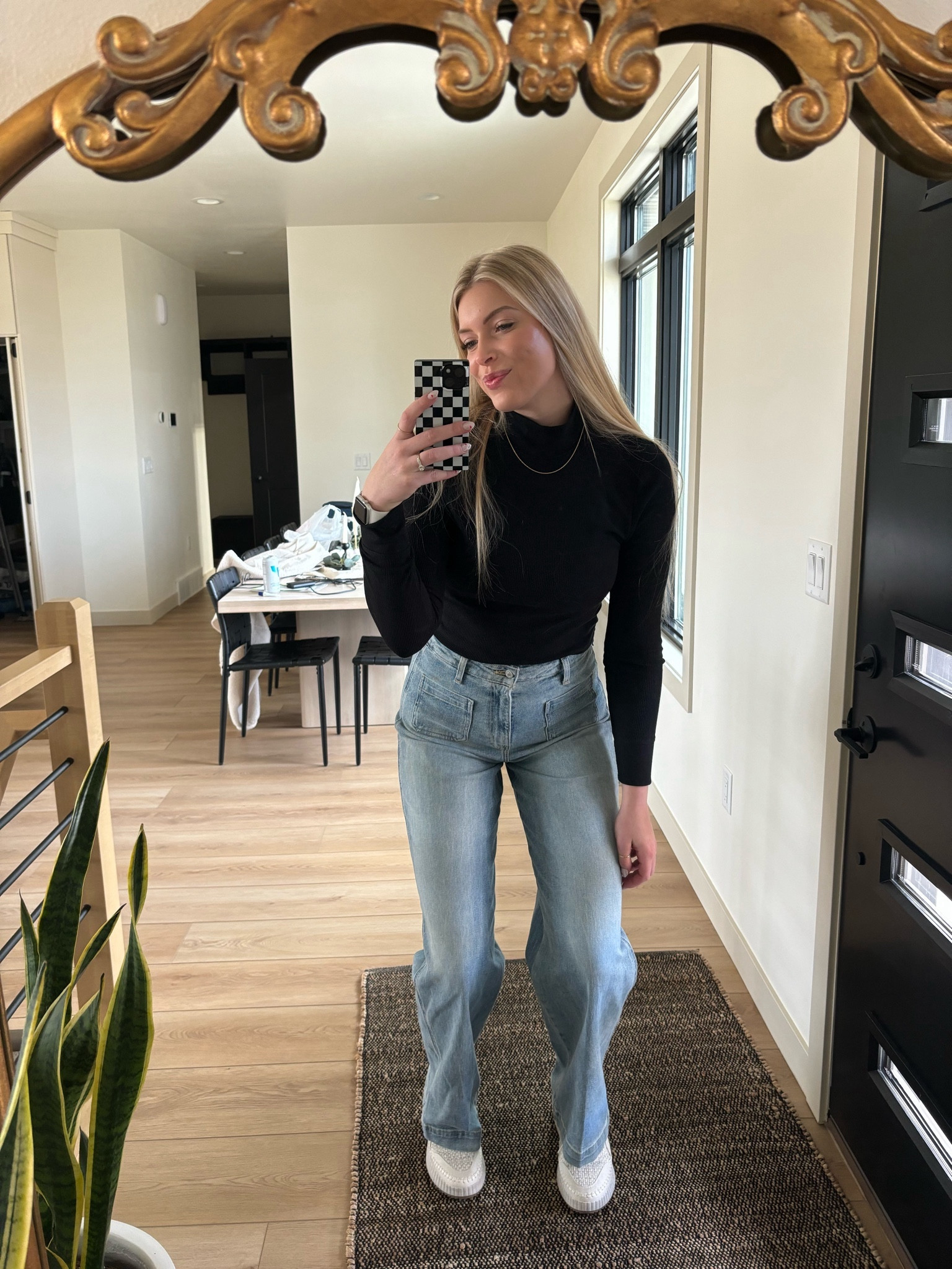 Again with the baby mock tees from ae. Im obsessed!! Also found these jeans for a steal from old navy. 🤍 

wearing large on top & 6 long on bottom!

#LTKsalealert #LTKSpringSale #LTKMostLoved