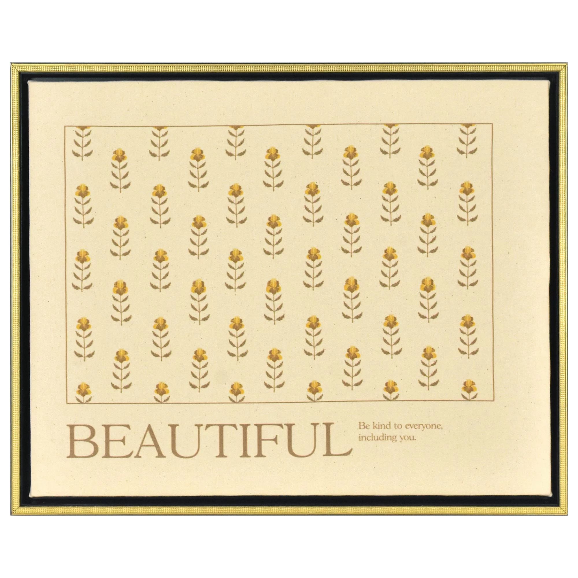 Beautiful Beautiful Yellow Flower Pattern Linen Print Size 16" x 20" by Drew Barrymore | Walmart (US)