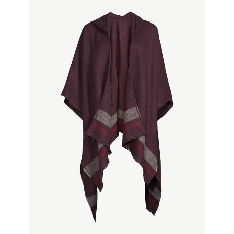 C. Wonder Adult Female Border Stripe Wrap with Hood | Walmart (US)