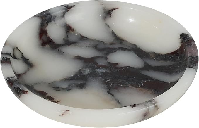 Marble Jewelry Dish Tray, Ring Holder Bowl for Women - Decorative Stone Trinket Dish with Round D... | Amazon (US)