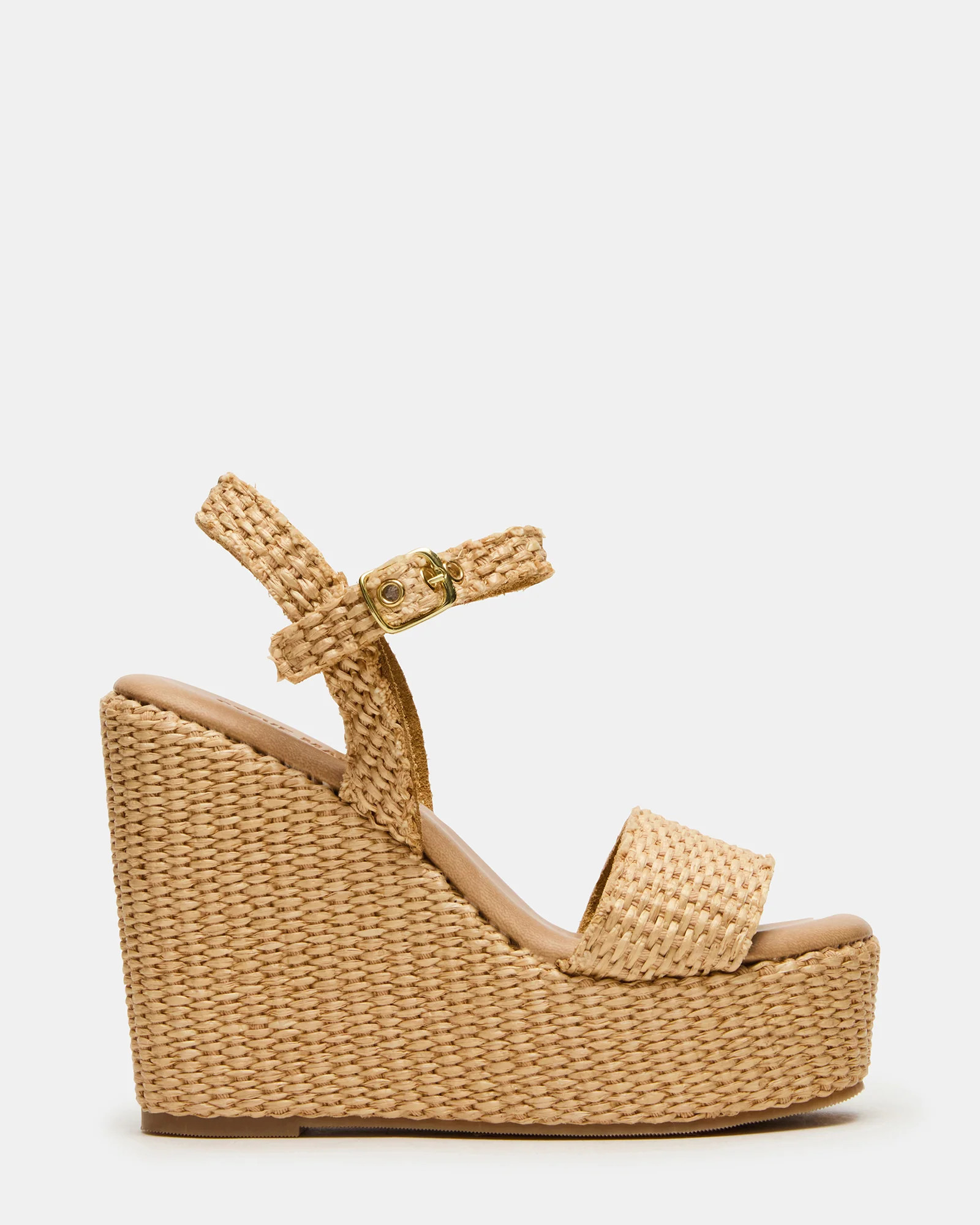 PALM Natural Raffia Platform Wedge Women's Sandal | Steve Madden (US)