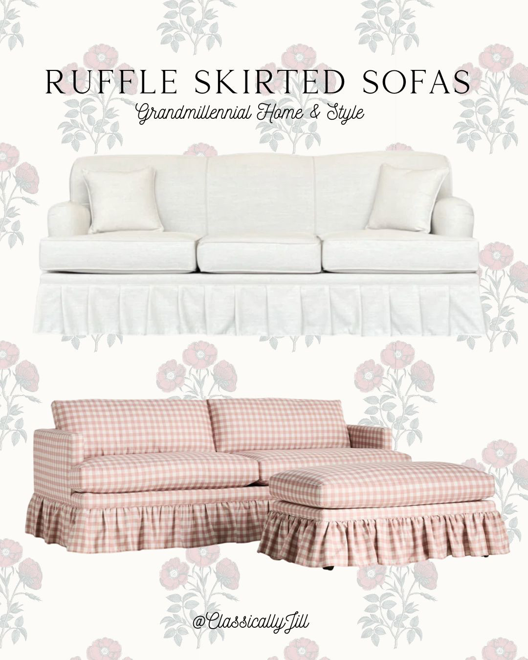 skirted sofa, couch, grandmillennial, ruffle, scallop 

 #LTKHome