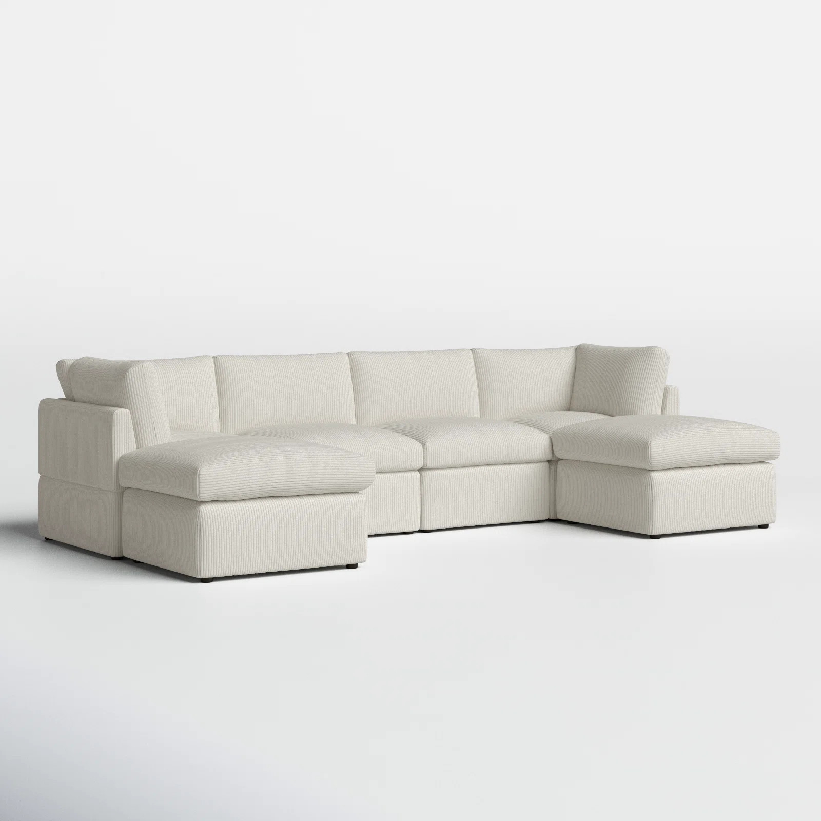 Annai 129" Wide Reversible Modular Corner Sectional with Ottoman | Wayfair North America