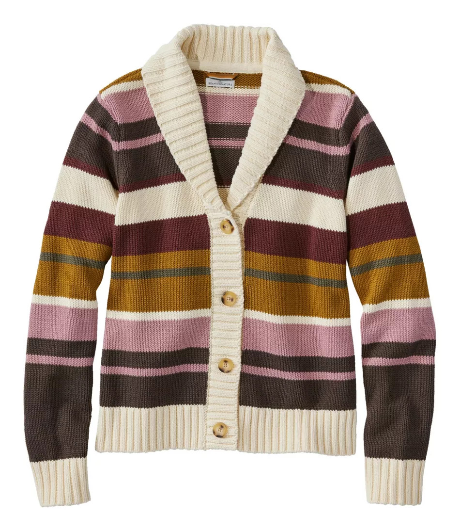 Women's Signature Original Cotton Sweater, Shawl Cardigan Stripe | L.L. Bean