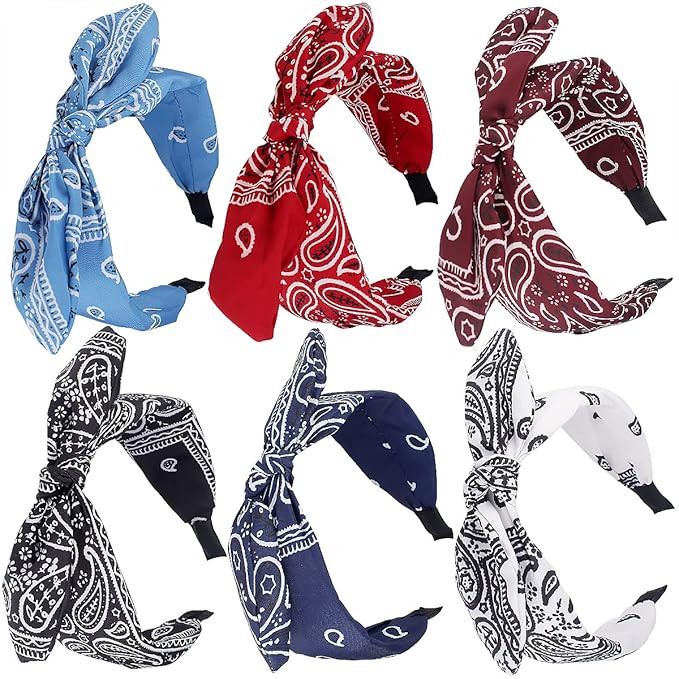 TOBATOBA Bandana Headband for Women Knotted Bow Headbands for Women Paisley Headband Cute Rabbit ... | Amazon (US)