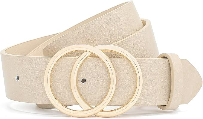 Earnda Women's Leather Belt Fashion Soft Faux Leather Waist Belts For Jeans Dress | Amazon (US)