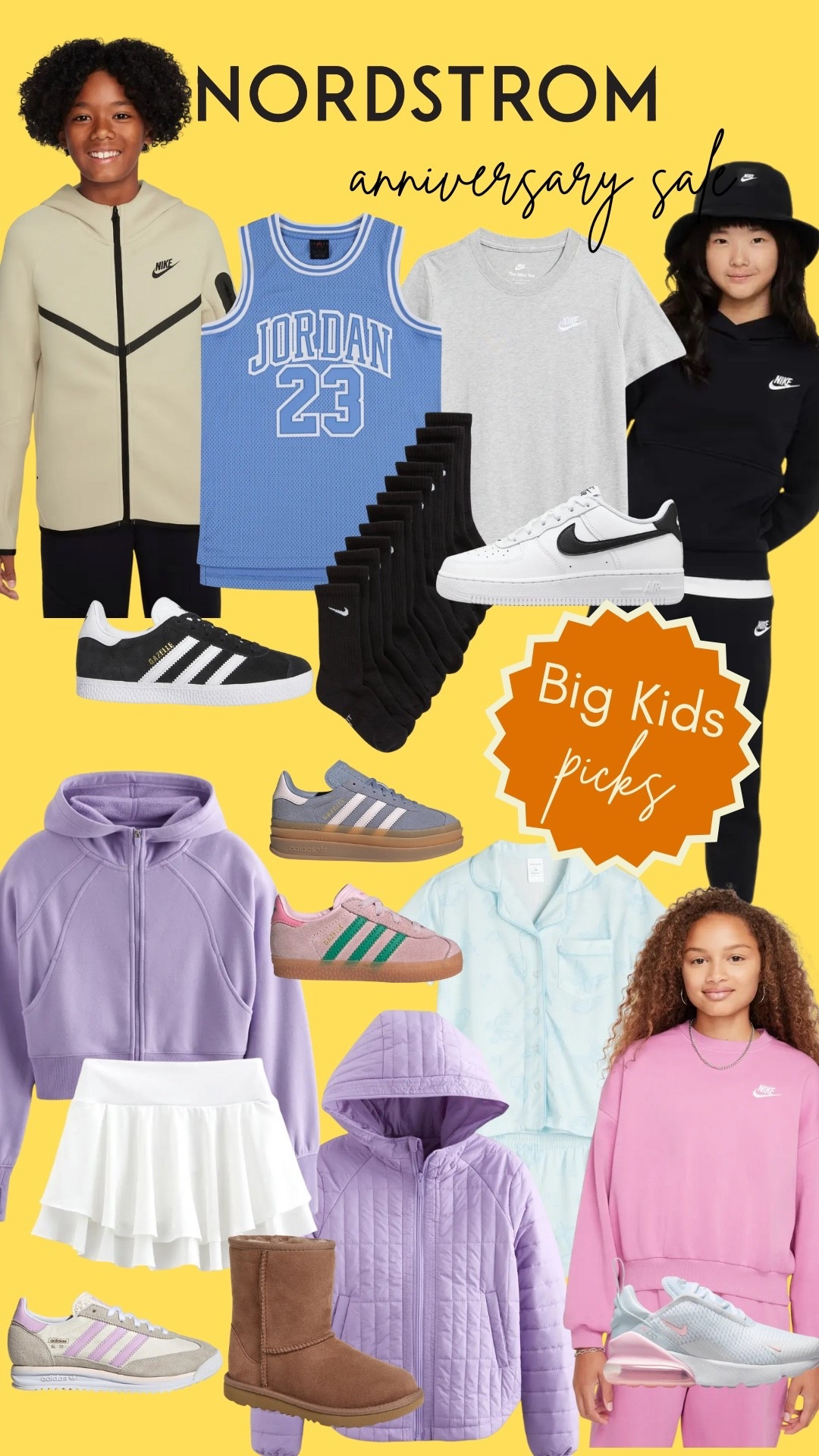 Nordstrom anniversary sale for kids, big kids, tween, back to school, Nike, tech fleece, matching set, adidas gazelle, boys, crew socks, sweats, Jordan’s, club fleece, Air Force 1, sneakers, shorts, ruffle shorts, flowy shirts for girls, skirt, skirt, active, hoodie, quilted jacket, pajama set, ugg boots, nike air max

#LTKSaleAlert #LTKFamily #LTKKids