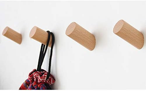Wood Wall Hooks, 4 Pack Coat Hooks Wall Mounted | Felidio Rustic Wooden Hooks Heavy Duty Robe Hook H | Amazon (US)