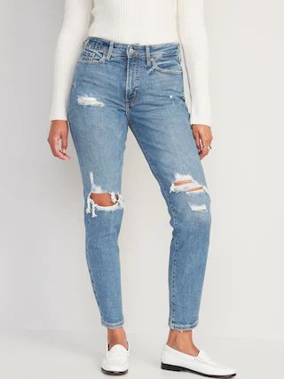 High-Waisted O.G. Straight Ripped Jeans for Women | Old Navy (US)