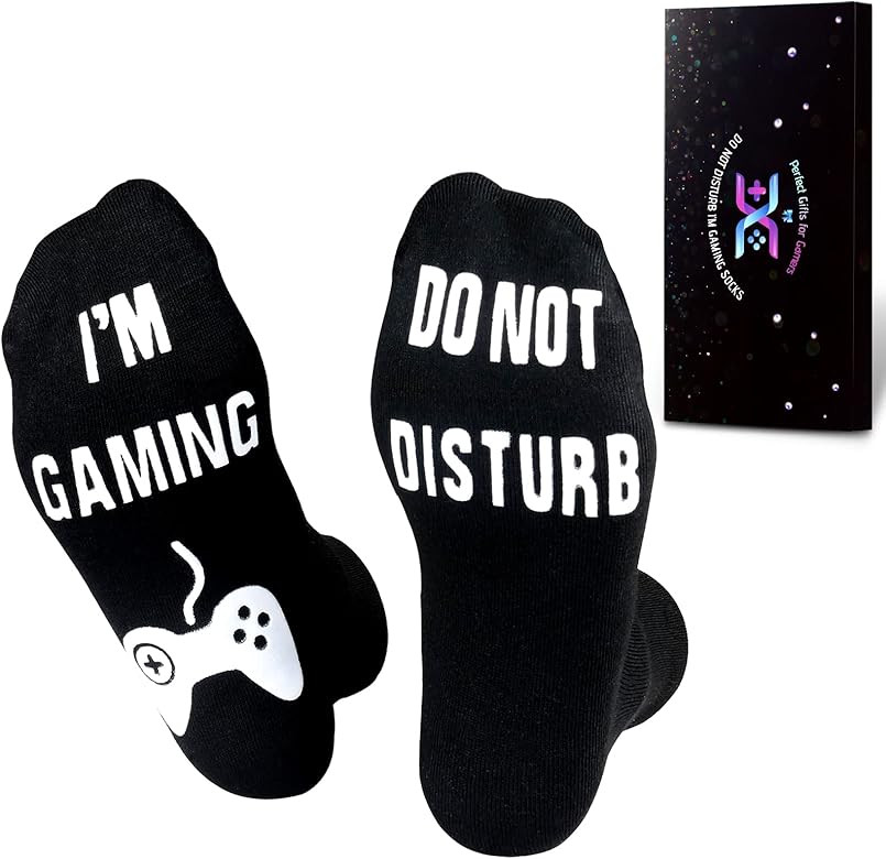 Do Not Disturb Gaming Socks, Gamer Socks Funny Gifts for Teenage Boys Mens Womens Father Dad Hunb... | Amazon (US)