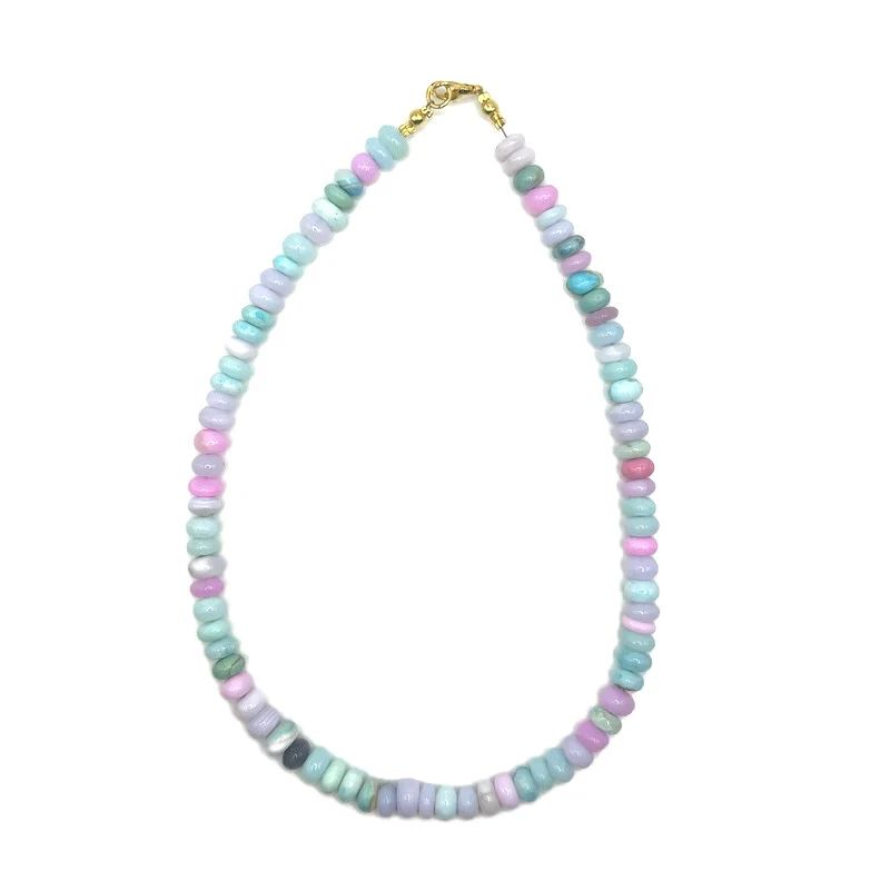 Disco Pink/Blue Gemstone Necklace 15” | Sea Marie Designs