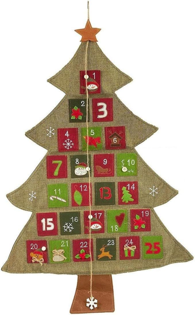 Christmas Advent Calendar, Tree Countdown (24.5 x 35.4 In, Red and Green) | Amazon (US)
