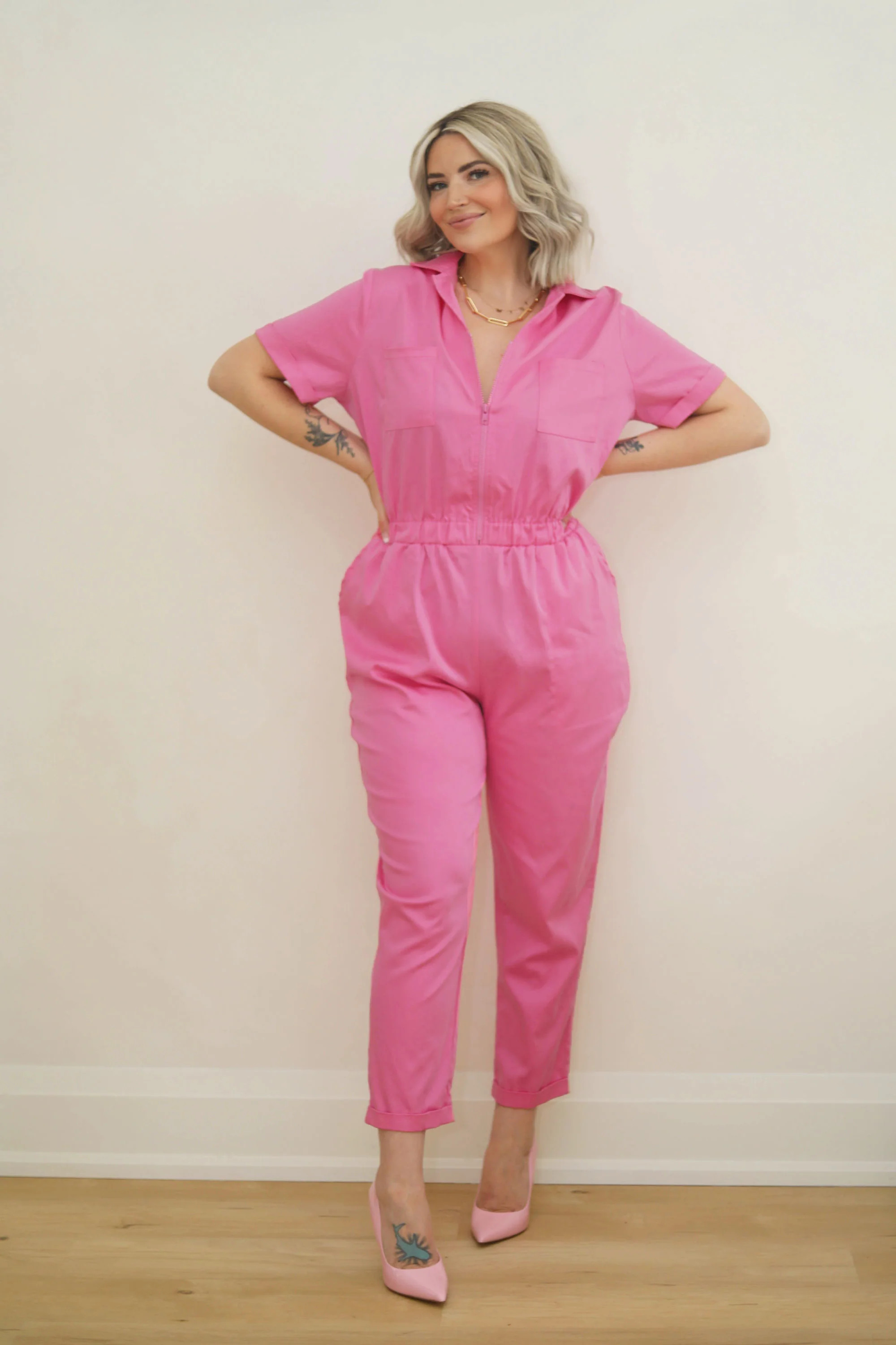 KIMI COVERALLS IN PAPAYA PINK | SMASH+TESS