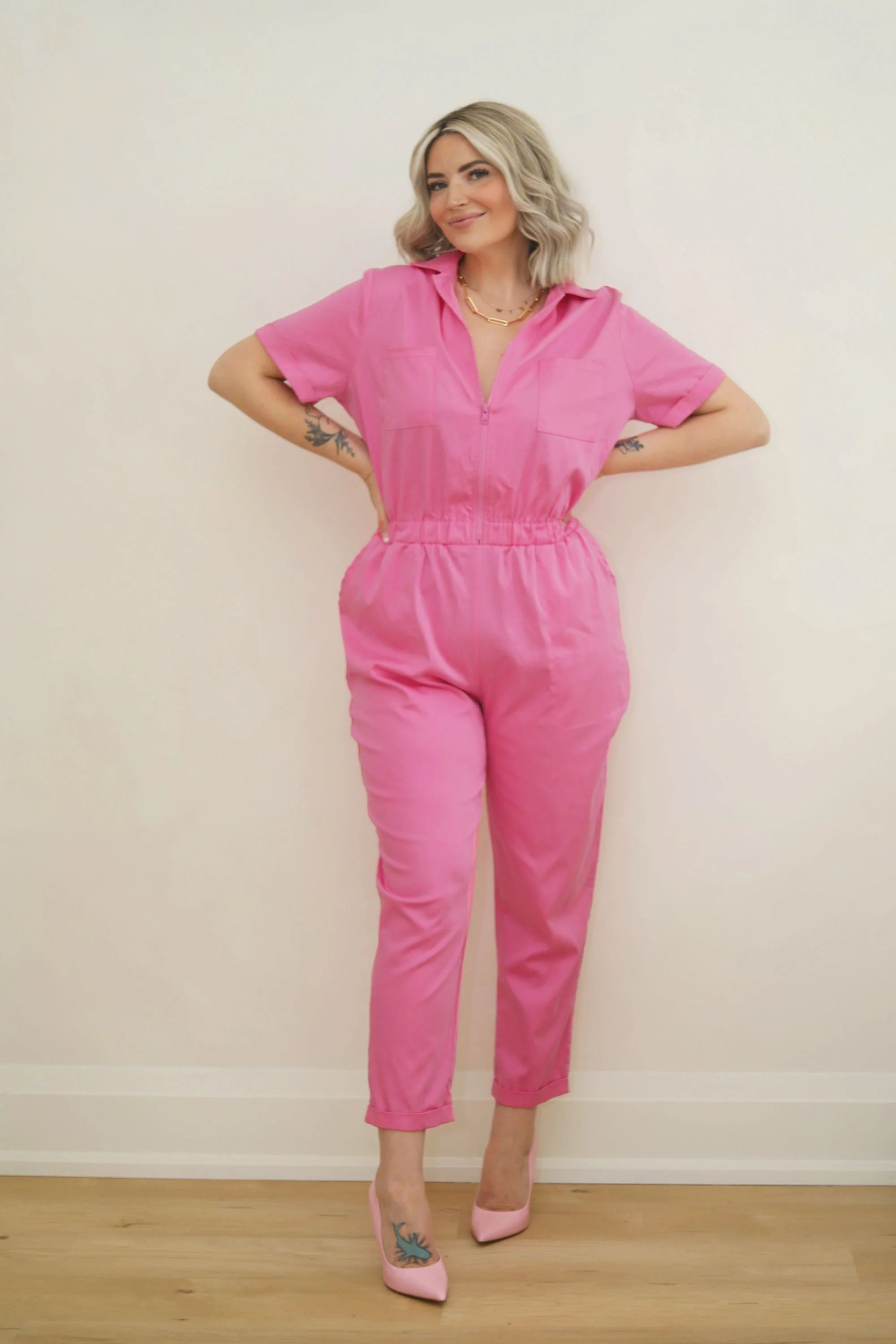 KIMI COVERALLS IN PAPAYA PINK | SMASH+TESS