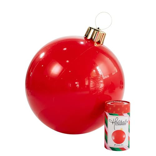 Holiball Inflatable Holiday Ornament – Ultimate Indoor/Outdoor Decoration – Reusable and Storage Friendly – for Weddings, Parties, Events, Team Colors – 30" – Classic Red | Amazon (US)
