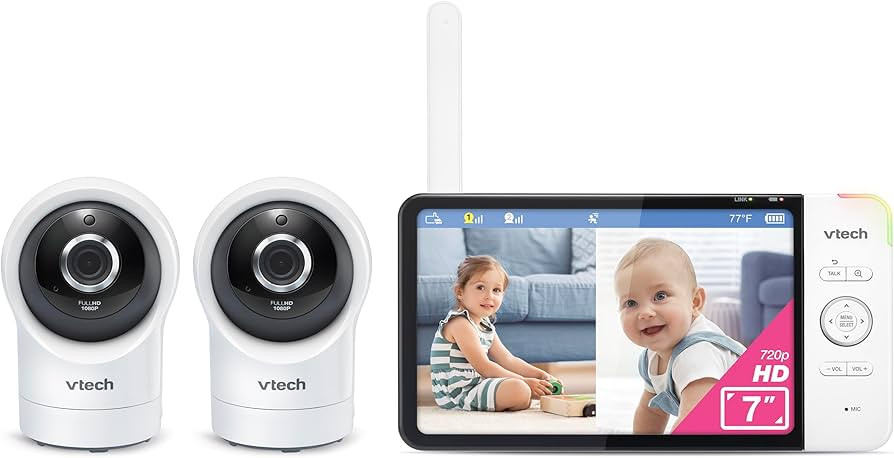 VTech RM7764-2HD 1080p Smart WiFi Remote Access 2Camera BabyMonitor, 360° Pan&Tilt, 10X Zoom, 7... | Amazon (US)