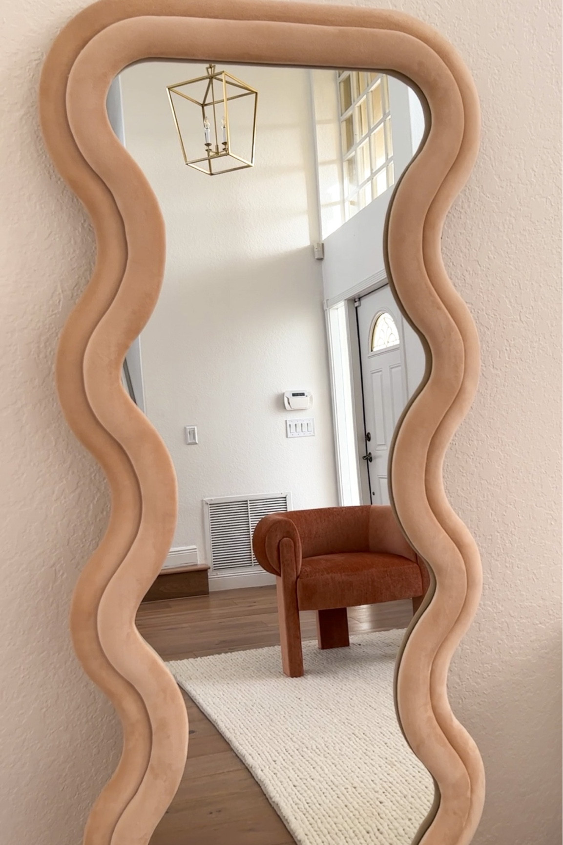 Wave velvet mirror in Milk Tea color #amazonfinds #mirror #home #homdecor

#LTKhome