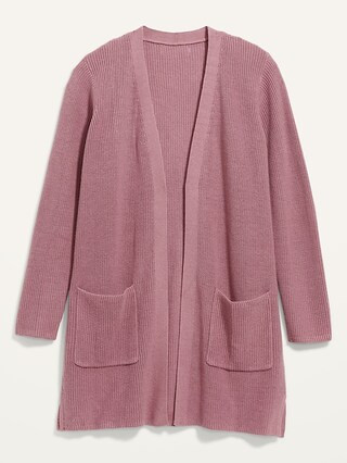 Textured Shaker-Stitch Long-Line Open-Front Sweater for Women | Old Navy (US)