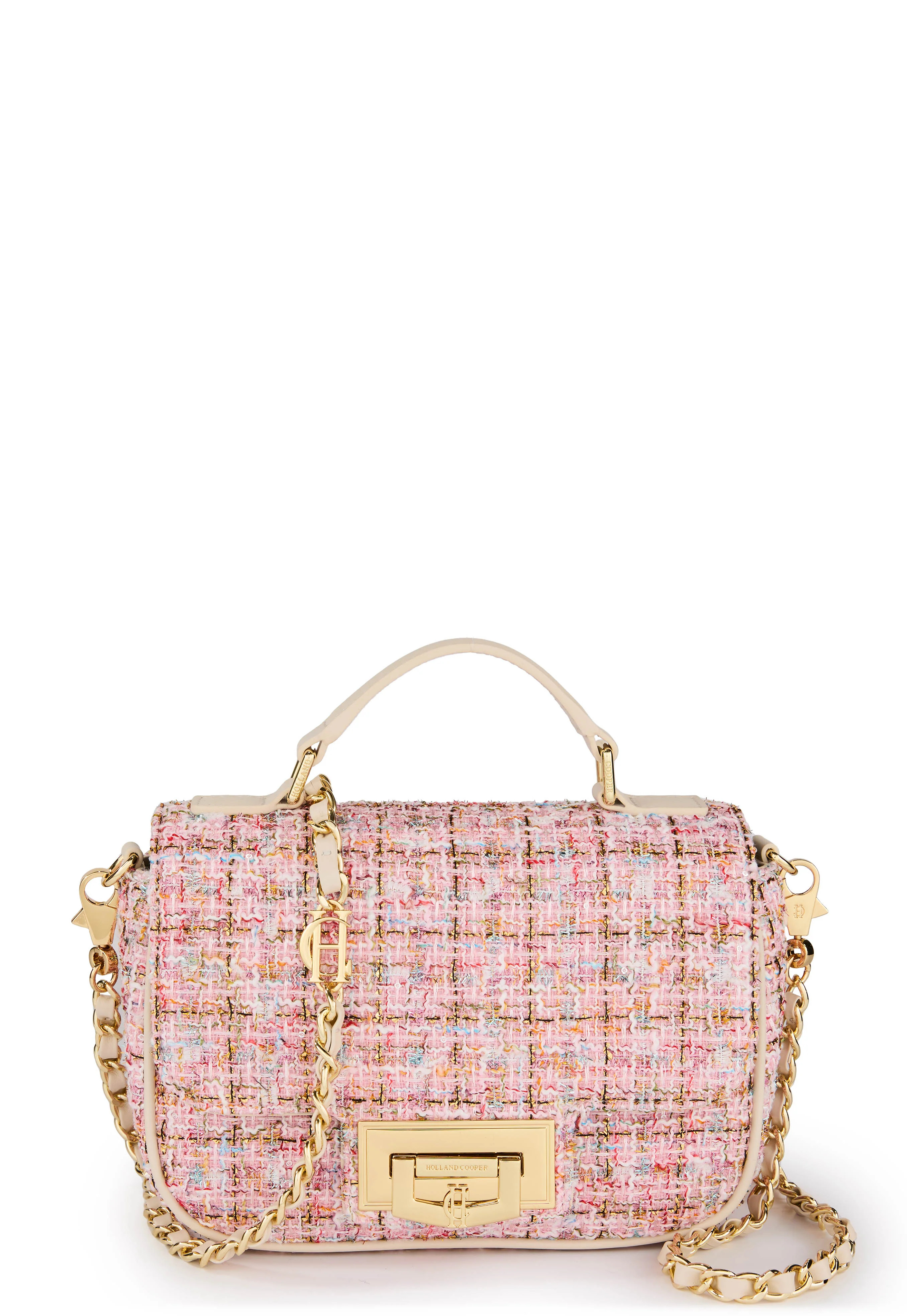 Boucle Crossbody Bag (Pink Sparkle Boucle) | Holland Cooper