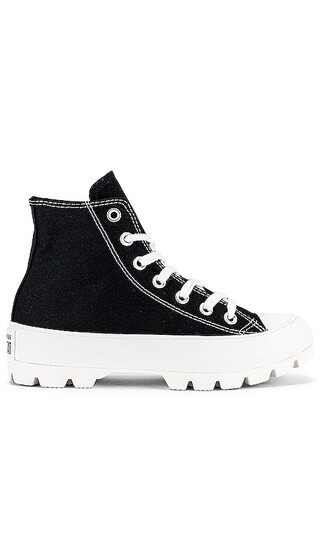 Chuck Taylor All Star Lugged Hi Sneaker in Black & White | Revolve Clothing (Global)