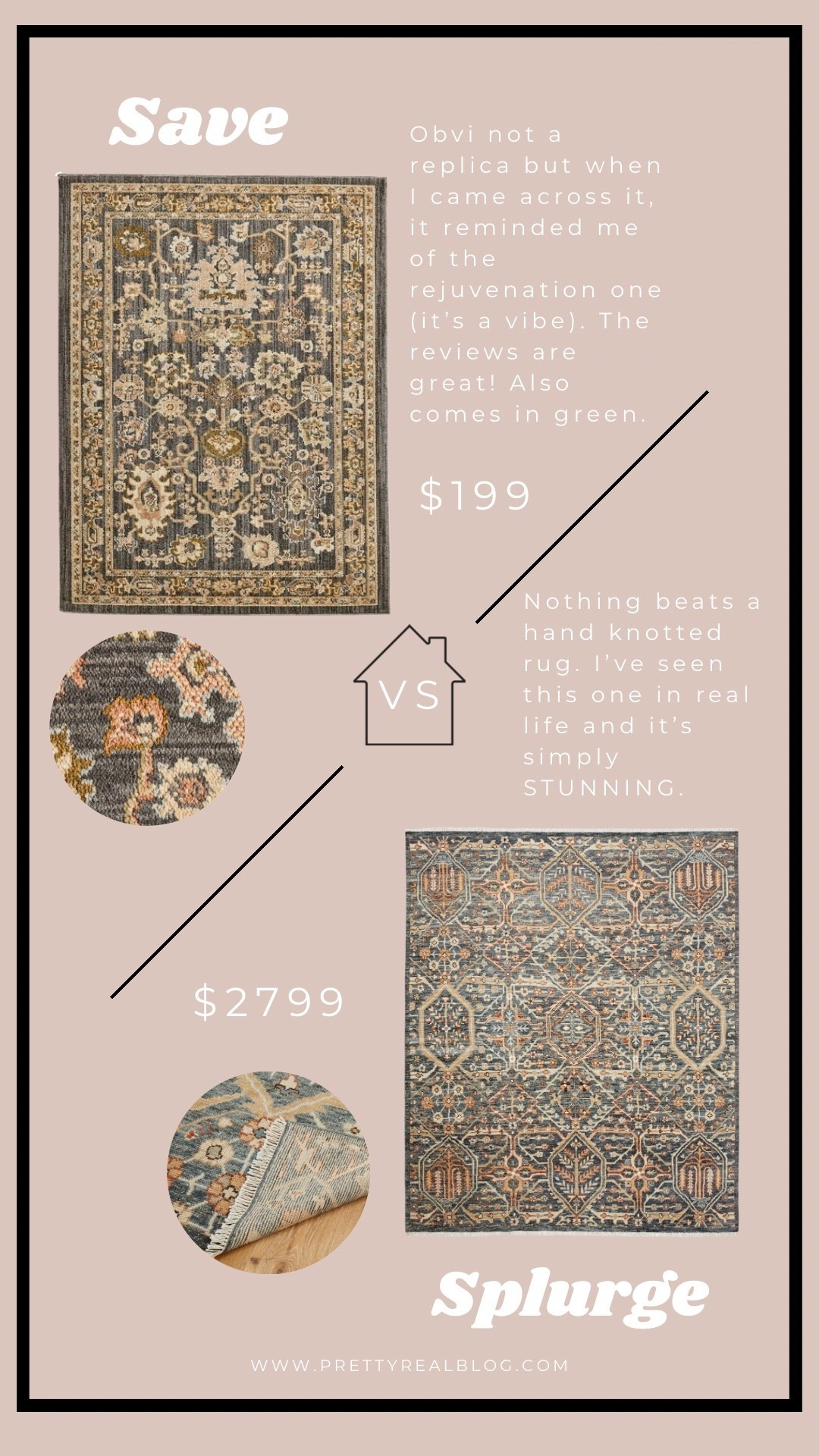 Rejuvenation look for less. Beautiful rug, #walmarthome