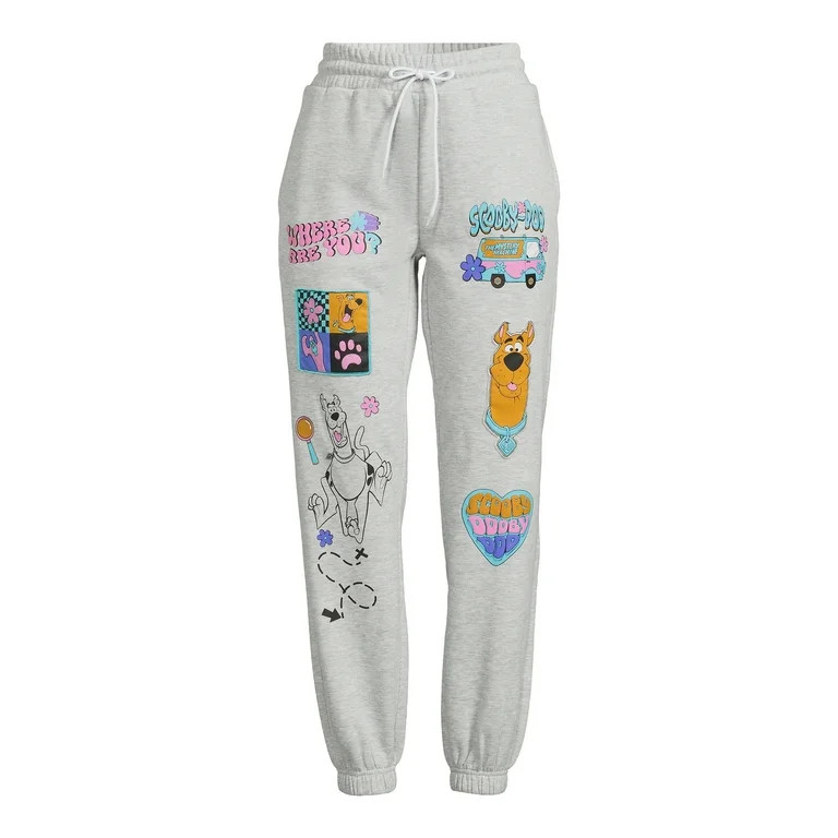 Scooby-Doo Juniors’ Graphic Patches Jogger Pants, 28” Inseam | Walmart (US)