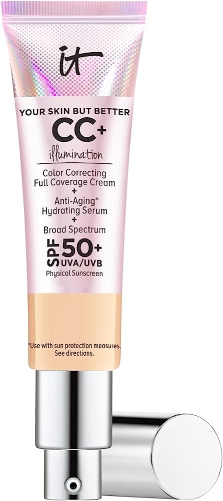 IT Cosmetics CC+ Cream Illumination Full Coverage Foundation - Color Correcting Cream, Hydrating ... | Amazon (US)
