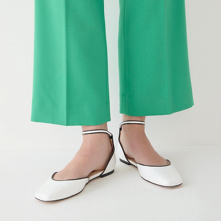 Anya ankle-strap flats in Italian patent leather | J.Crew US