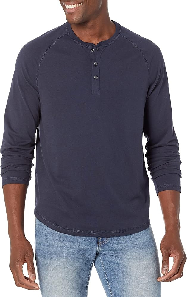 Amazon Essentials Men's Regular-Fit Long-Sleeve Henley Shirt (Available in Big & Tall) | Amazon (US)