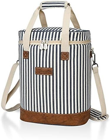Tirrinia 6 Bottle Wine Cooler Bag - Insulated Padded Portable Versatile Wine Gift carrier Tote Ba... | Amazon (US)