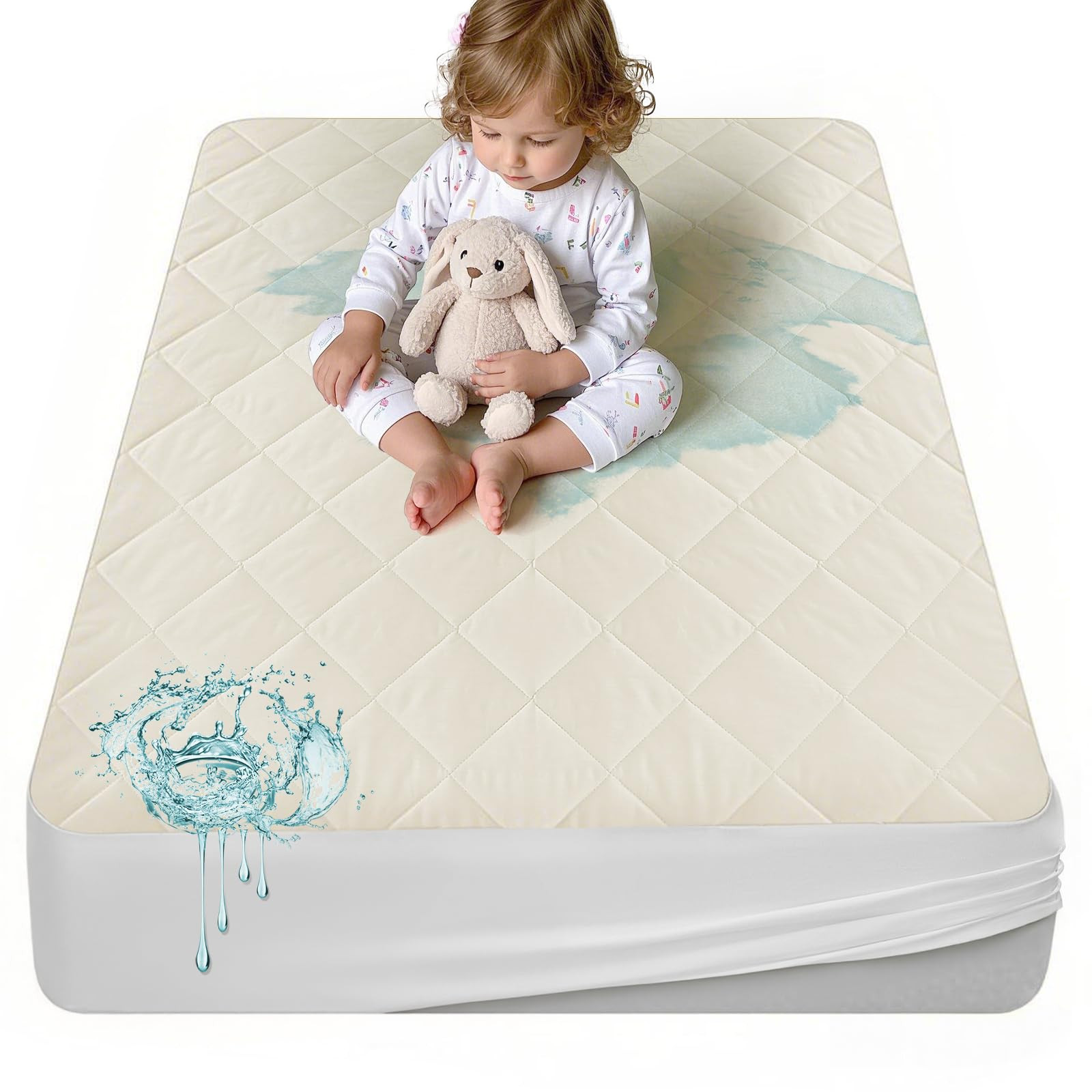 Lofe Organic Cotton Crib Mattress Protector - Top&Side Waterproof, 100% Waterproof Crib Mattress ... | Amazon (US)
