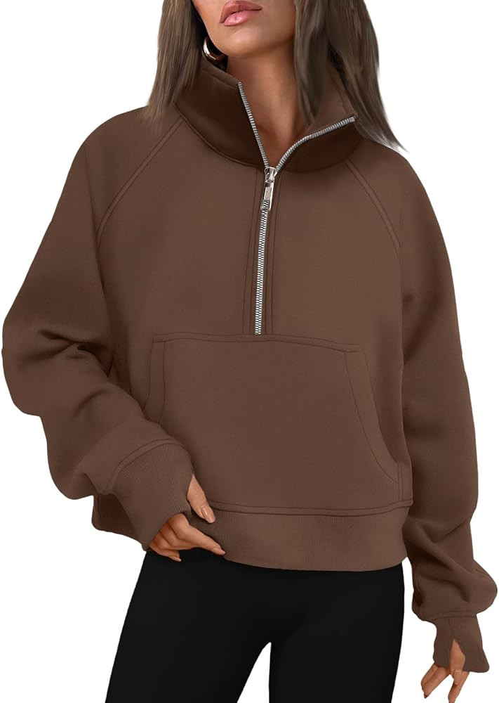 AUTOMET Womens Sweatshirts Half Zip Cropped Pullover Fleece Quarter Zipper Hoodies 2026 Fall Fash... | Amazon (US)