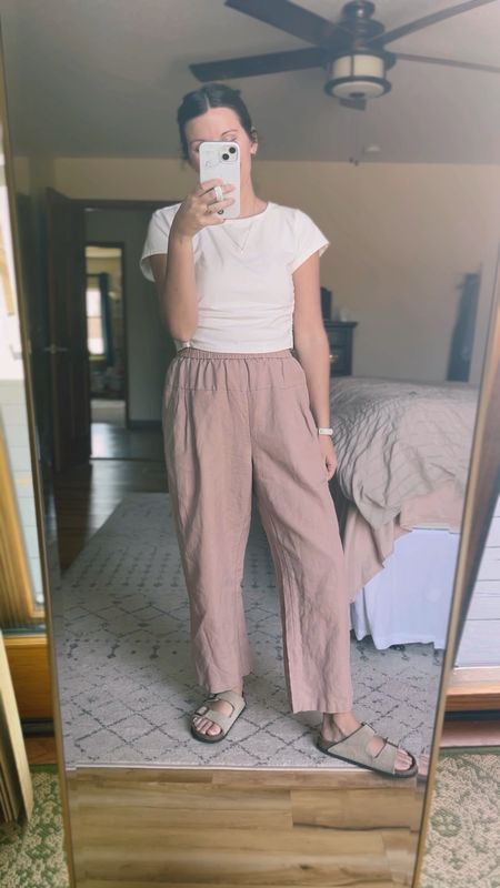 Wearing a medium in the top and my pants aren’t sold anymore so I linked similar options. My Birkenstocks are true to size and I also linked a more affordable lookalike! 

#LTKstyletip #LTKfindsunder100 #LTKfindsunder50