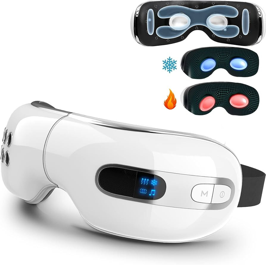 fmlave Eye Massager with Heat and Cooling for Migraines Dry Eyes Dark Circles, Rechargeable Bluet... | Amazon (US)