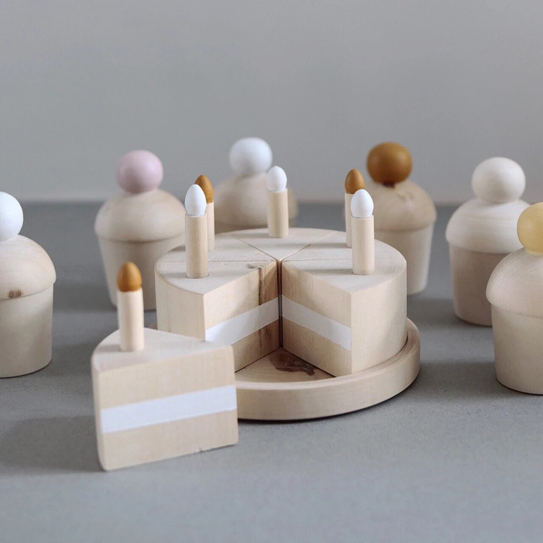 Wooden birthday cake toy  (custom colour choice) - Wooden cake - Pretend play - Birthday gift chi... | Etsy (UK)